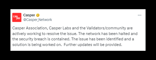 Alert : Casper Network Became Victim to a Crypto Hack!