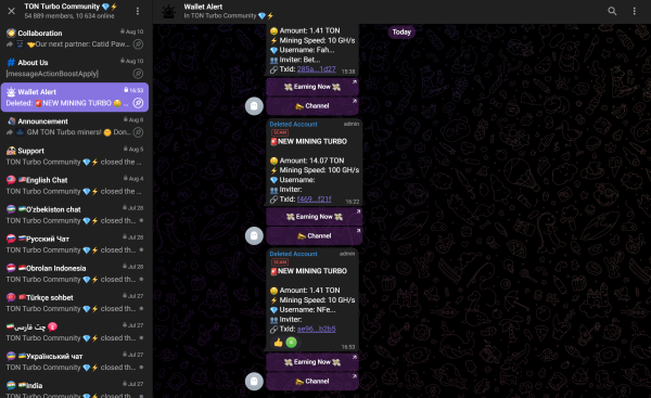 Telegram mini-app TON Turbo allegedly an exit scam