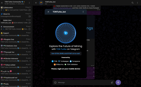 Telegram mini-app TON Turbo allegedly an exit scam