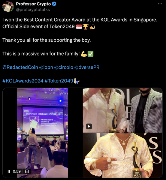 Award-winning crypto influencer deletes X account after bot accusations