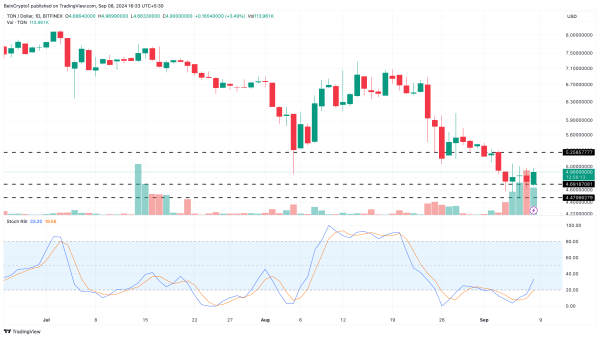 Profit-Taking Puts Toncoin (TON) Price Recovery Under Threat