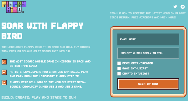The Flappy Bird revival is hiding crypto plans
