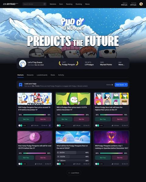 MYRIAD, Pudgy Penguins Team Up to ‘Predict the Future’