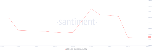 FET Tumbles to 4-Month Low as Whales Offload Over $25 Million in Tokens