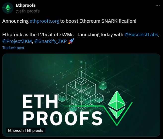 Ethereum Launches Ethproofs Platform to Push zkEVM Adoption and Block Validation