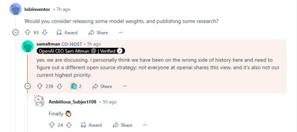 Sam Altman says OpenAI was on the “wrong side of history”