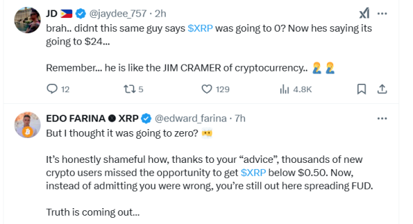 Biggest XRP Hater Predicts 883% Price Surge to $24, XRP Army Reacts