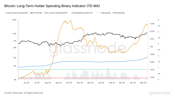 Bitcoin whales resume holding despite increased long-term holders' spending