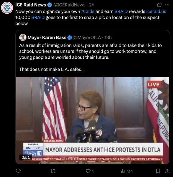 ICERAID calls Mayor Karen Bass a ‘suspect’ in LA protests ICERAID calls Mayor Karen Bass a ‘suspect’ in LA protests