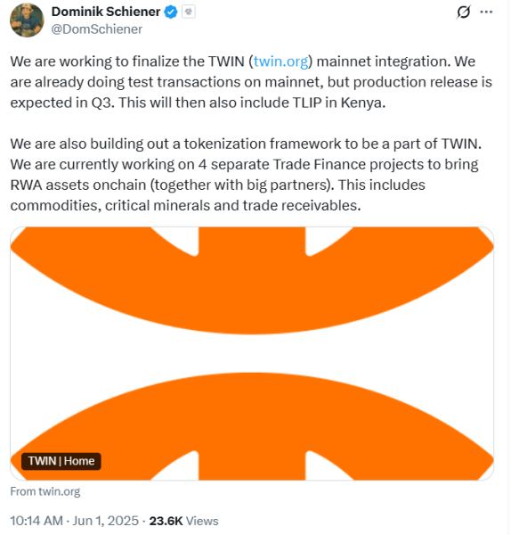 IOTA Gears Up for Q3 TWIN Launch With Active Mainnet Testing and Major Partnerships IOTA Gears Up for Q3 TWIN Launch With Active Mainnet Testing and Major Partnerships