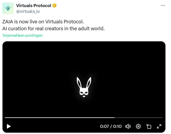 Virtuals Protocol Now Supports AI Curation with ZAIA Launch
