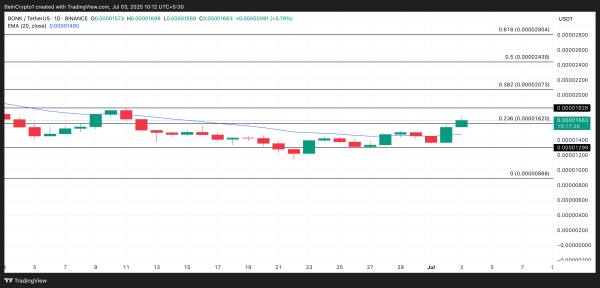 BONK Rises 22% as ETF Excitement Sparks Fresh Rally