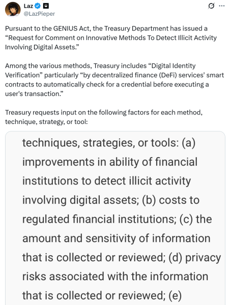 US Treasury’s DeFi ID plan is ‘like putting cameras in every living room’