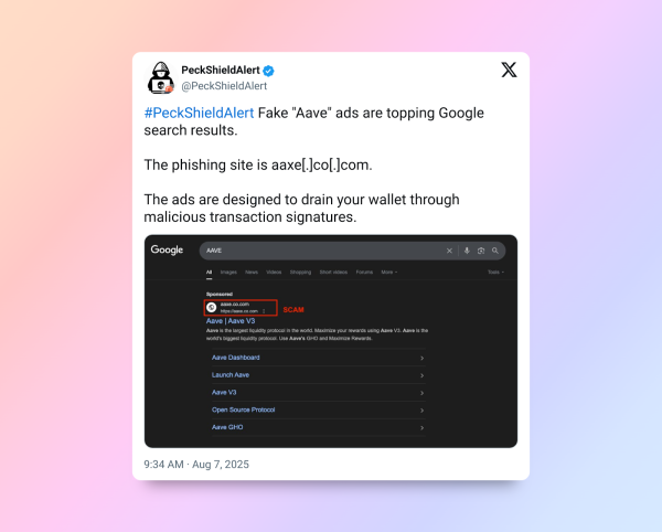 Aave hit by phishing attack day after reaching $60B in net deposits