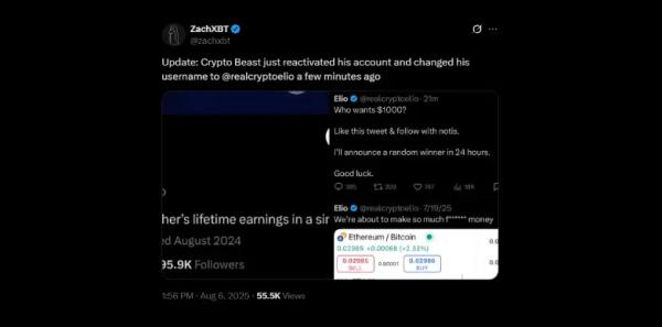 Crypto Beast Returns After $ALT Crash, ZachXBT Probes Crypto Beast Returns After $ALT Crash, ZachXBT Probes