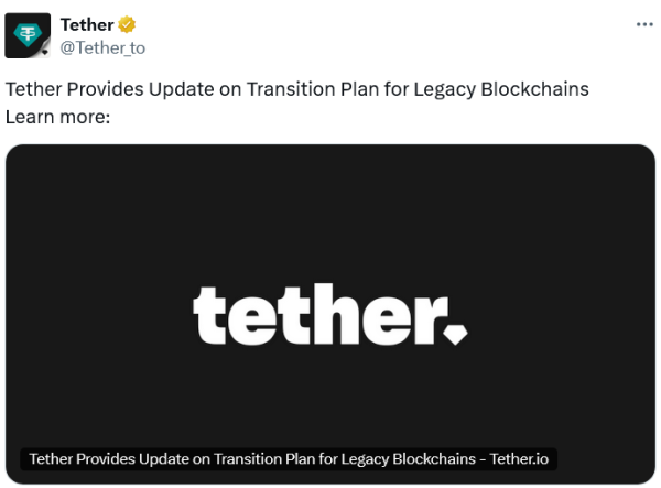 Tether scraps plan to freeze USDT on five blockchains Tether scraps plan to freeze USDT on five blockchains