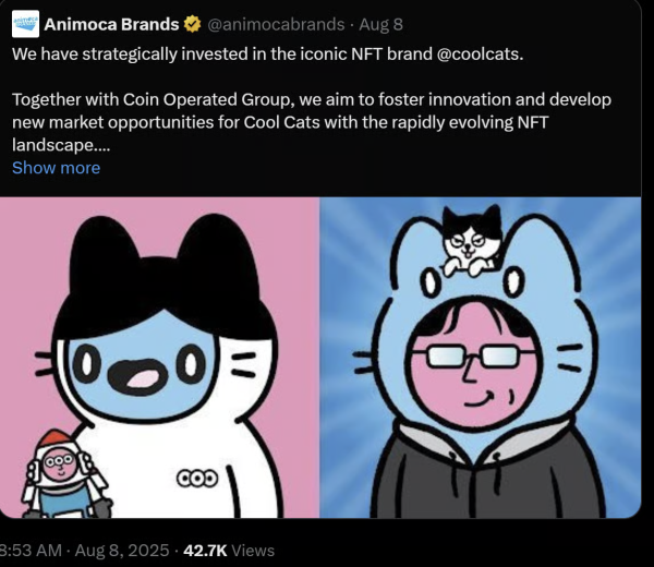Could Animoca Brands’ investment bring the Cool Cats back?