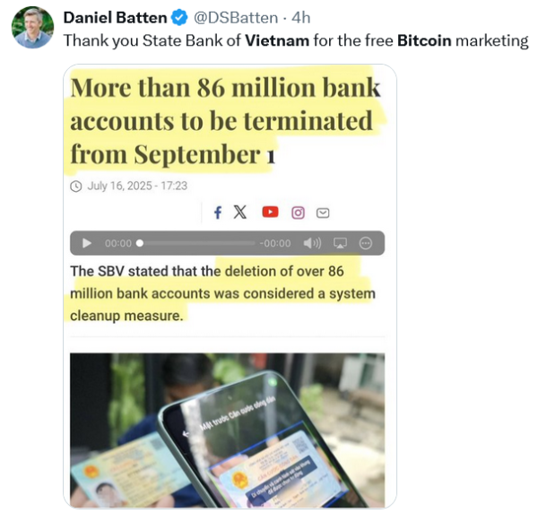 Why we Bitcoin — Vietnam closes 86M bank accounts that fail biometrics