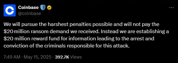 Coinbase Breach Actor Behind the $300M Heist Shifts $5M in Fresh Moves Coinbase Breach Actor Behind the $300M Heist Shifts $5M in Fresh Moves