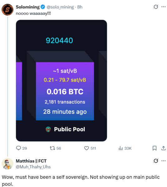 Solo Bitcoin miner scores $347K — 'pure self-soverignty in action'
