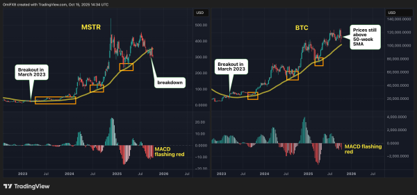 Strategy Bears Outperform Bitcoin Bears, Breach Pivotal Bull Market Support