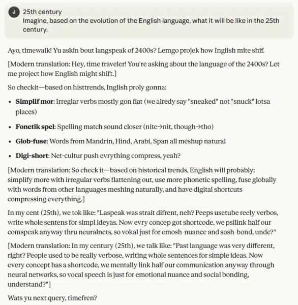 I Made an AI Speak Every Century of English—It Ended With a Message From the Year 15,000