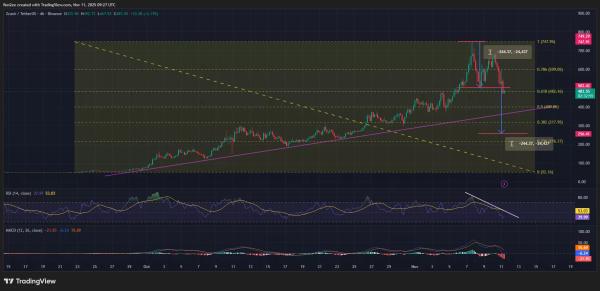 Zcash price risks crash to $256 as bearish double top pattern takes shape