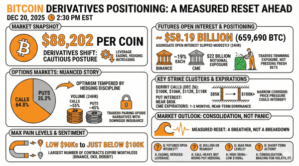 Bitcoin Futures and Options Positioning Suggests a Measured Reset Ahead