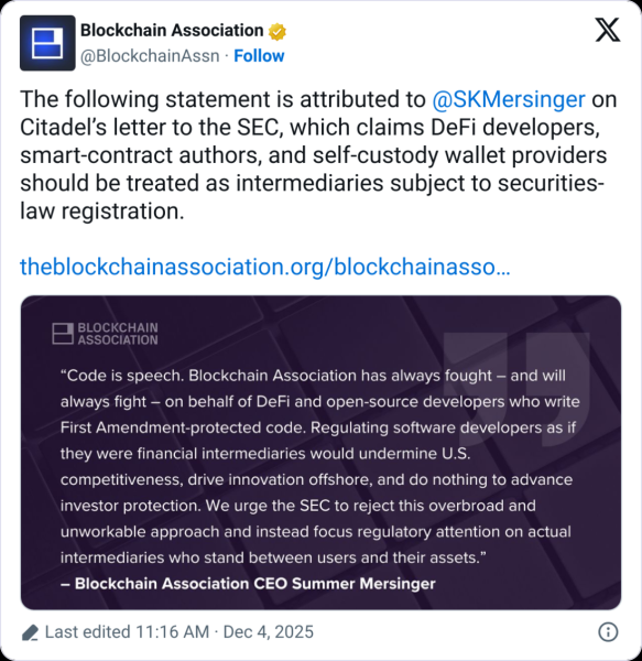 Citadel causes uproar for urging SEC to regulate DeFi tokenized stocks