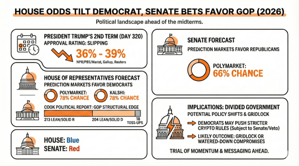 Prediction Market Odds: House Democrat, Senate GOP Ahead of 2026 Elections Prediction Market Odds: House Democrat, Senate GOP Ahead of 2026 Elections