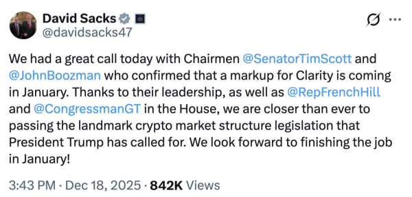 US Clarity Act unlikely to be &lsquo;world-shaking&rsquo; for Bitcoin&rsquo;s price: Brandt