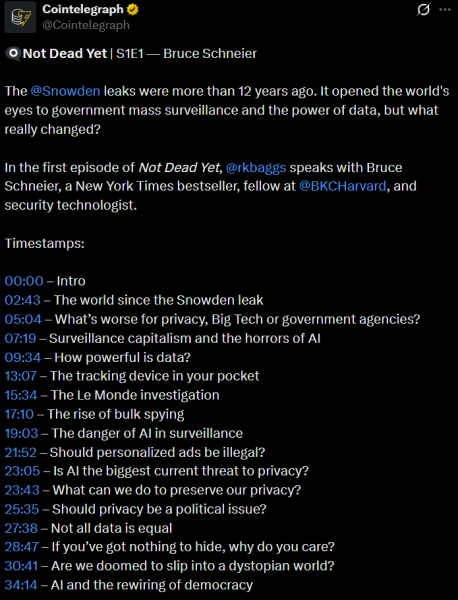 Security expert Bruce Schneier &lsquo;guarantees&rsquo; governments are bulk spying with AI