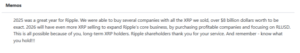 Ripple Starts New Year With 1B XRP Release and Controversial Message of Selling More XRP in 2026
