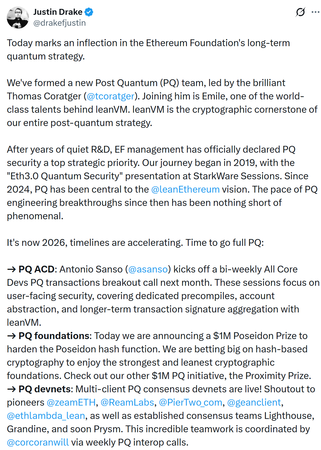 Ethereum prepares for quantum era with new security team and funding