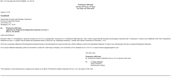 WisdomTree scraps plan to launch XRP ETF in the US