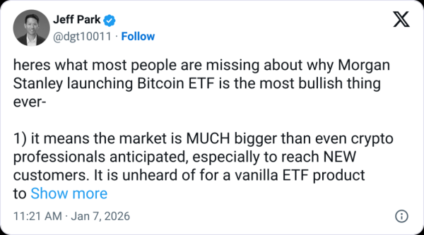 Morgan Stanley&rsquo;s Bitcoin ETF has &lsquo;intangible benefit&rsquo; outside of flows: Exec