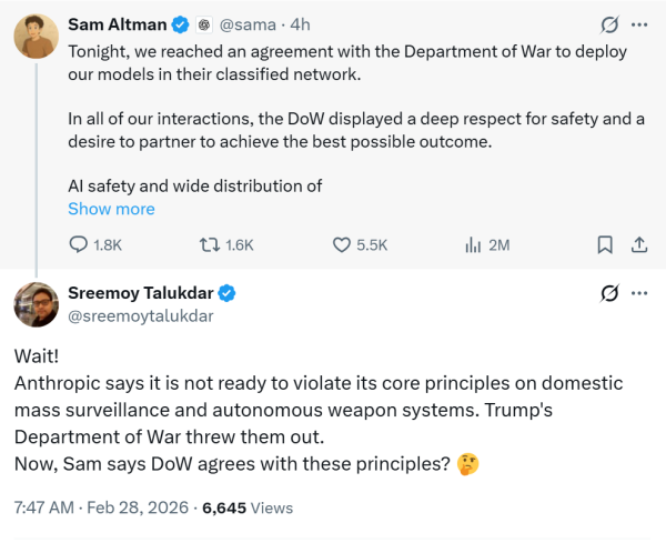 OpenAI wins defense contract hours after government ditches Anthropic