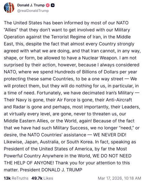 Trump documents meltdown over Iran war on Truth Social