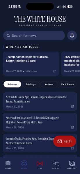 Trump launches a White House app
