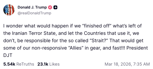 Trump documents meltdown over Iran war on Truth Social