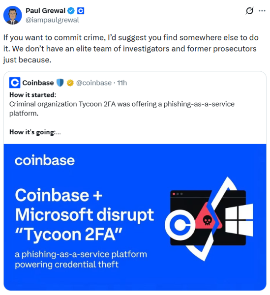 Coinbase, Microsoft and Europol take down phishing service ‘Tycoon 2FA’ Coinbase, Microsoft and Europol take down phishing service ‘Tycoon 2FA’