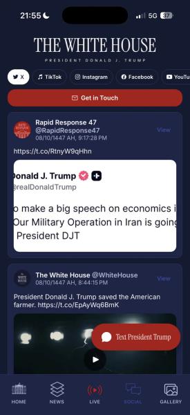 Trump launches a White House app