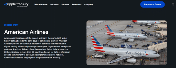 American Airlines Confirms Ripple Treasury Has Exceeded Their Expectations