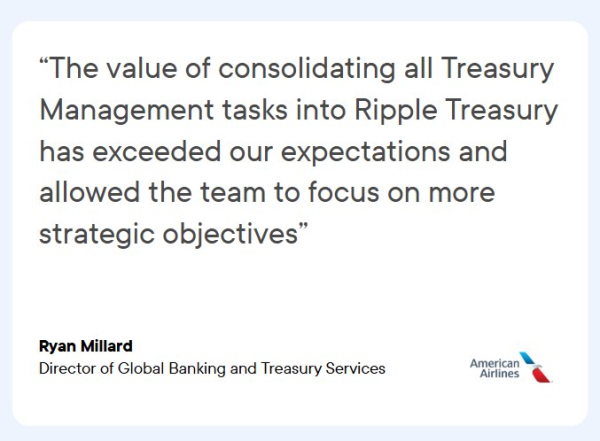 American Airlines Confirms Ripple Treasury Has Exceeded Their Expectations